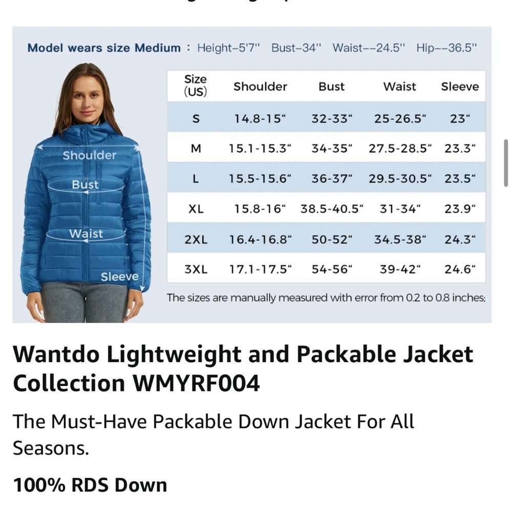 Wantdo Packable Down Lightweight Puffer Jacket, S… - image 7